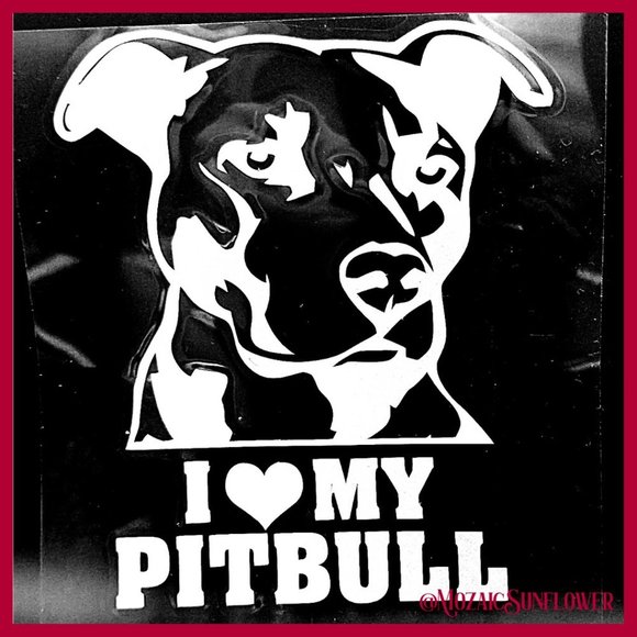 5" X 5" I Love My Pitbull High Quality Waterproof Vinyl Decal - Picture 2 of 6